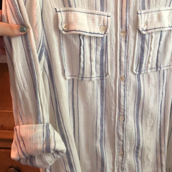 Isabel Marant Étoile cotton blue/white button down - Picture 4 of 7
